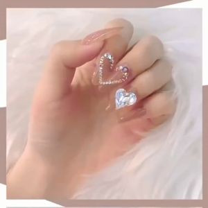 24pcs Fake Nails Set With Glue Long Nails Nail Beauty Wear Manicure DIY Nail Art Artificial Nails Art Kit Multi Choices