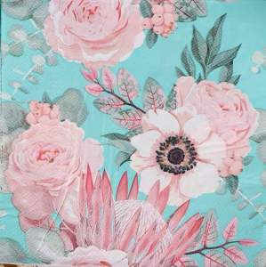 Party Napkin / Serviette (Paper) - Colour Floral Print [NSP034]