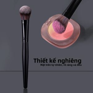 Cọ Má Dạng Góc Chuyên Nghiệp Cán Gỗ Lông Sợi Len Dùng Tán Phấn Má Hồng Tạo Khối Và Tán Phấn Má Dạng Lỏng.