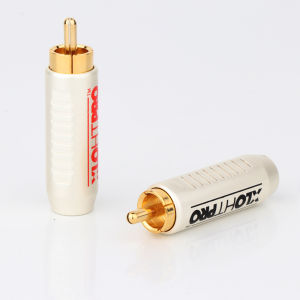 XLO Pure Copper Gold Plated RCA Audio Plug HIFI Signal Line Lotus Connector Audio Coaxial Terminal Male Head HiFi Sound Parts