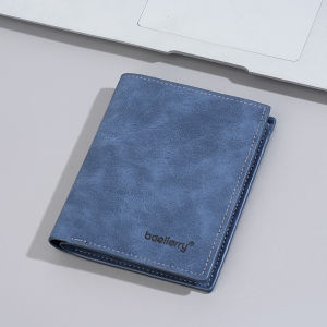 Short Mens Wallet Large Capacity Business Multi-Card Integrated Money Clip Matte Ticket Holder Compact Leather Purse