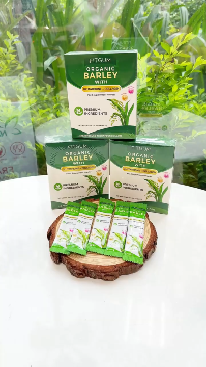 FITGUM Organic Barley Extract with Glutathione & Collagen Powder