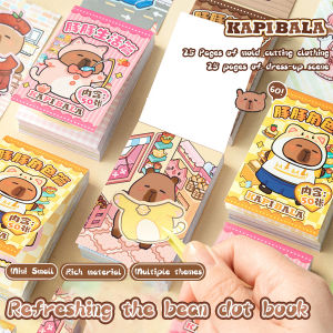 50pcs Kawaii Capybara Sticker Cute Dress-up Mini Pocket Portable Sticker Korean Stationery Children Sticker Set Cartoon Stickers