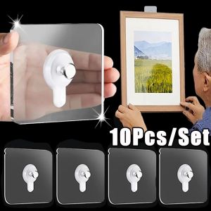 PVC Adhesive Wall Picture Hook Hanger 10 Pcs/Set