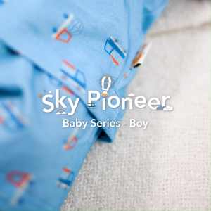 Velvet Junior Baby Series Setelan Baju Anak Kancing Pundak Pendek Celana Pendek - Boy - Lil Champ Sky Pioneers Little Roar