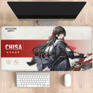 Chisa Wuthering Waves HD Mousepad - Thiết Kế Hình Cô Gái Anime Dễ Thương Chống Trượt Thảm Để Bàn Văn Phòng Bàn Phím Cao Su Phụ Kiện May Viền