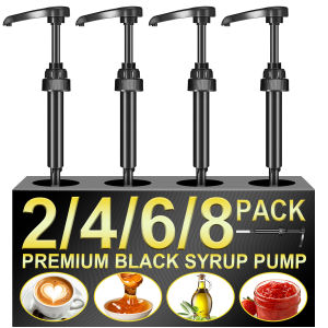 2/4/6/8 Pack Coffee Syrup Pump Dispenser Syrup Pump for 750ml/25.4 oz Syrup Bottle Black Pumps for Coffee Syrup Bottle