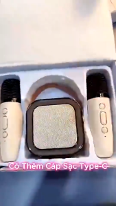 Loa Bluetooth K12 Loa Karaoke Mini Sạc Pin Nghe Nhạc Cực Hay Bass Chuẩn Tặng 2 Mic Hát