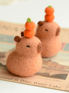 Handmade DIY Wool Felt Water Hog Keychain Pendant Cute Doll Material Kit Stress Relief Sticker Craft Kit from China