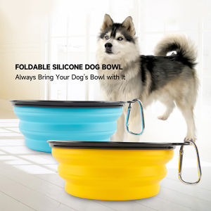 ชามใส่น้ำชามใส่อาหารสัตว์เลี้ยงชามใส่น้ำแบบพับได้ชามใส่ให้อาหารลูกสุนัขแบบพกพาท่องเที่ยวกลางแจ้งถ้วยซิลิโคนสุนัขแบบพับได้ชามอาหารสุนัขทำจากซิลิโคน