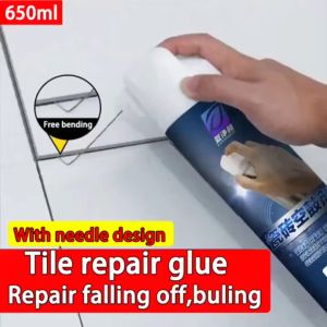 🔥With needle design🔥650ml Floor Tile Adhesive Repair Glue The needle tube design can go deep into the gap to repair loose floor tiles and empty drum bags.Waterproof tile adhesive Tiles Glue strong adhesive quick drying tile injection glue