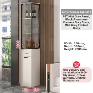 QIANGXIANG | Tall Glass Door Corner Bar Cabinet