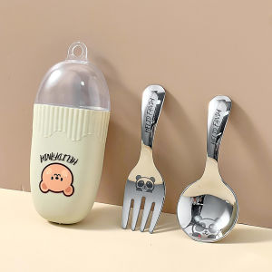 WORTHBUY Outdoor Portable Cutlery Set 304 Stainless Steel Spoon Fork Tableware Set Reusable Mini Short Handle Children Dinnwware