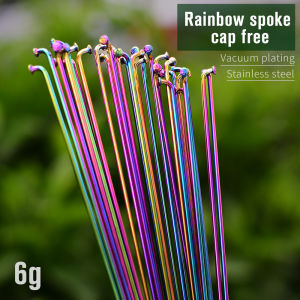 Rainbow 14G Stainless Steel Spokes for MTB & Road Bike 26/27.5/29" | 259–293mm J‑Bend or Straight Pull | Colorful Wheel Upgrade
