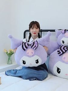 Purple Kuromi Cushions Sanrio Seat Rest Toy Plushie Pillow Plush Kid Birthday Gift Doll Girlfriend Present 紫色库洛米背靠抱枕
