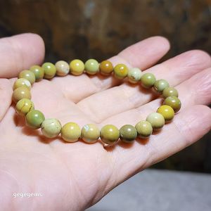 7.8mm Natural untreated Hubei Turquoise bracelet 优质天然原矿湖北松石手链