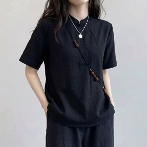 AIYITI | Stand Collar Short Sleeve Big Size Women Shirt