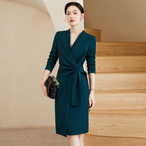 Womens Clothing Adult Lady like Woman Elegant Tied Chic Waist Dress