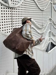 Large Capacity Soft Leather Shoulder Handbag Maternite Bag Shopping Bag Commuter Lazy Style Youth Casual Magnetic Buckle Closure