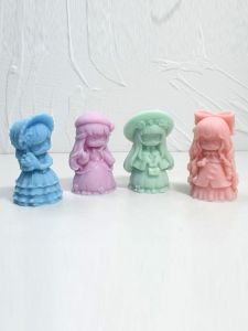 Cartoon Little Girl Aromatherapy Candle Handmade DIY Ice Cube Chocolate Mousse Cake Mold Silicone Baking Tools for Everyone