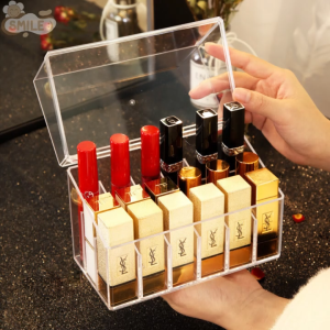 Smile😊 พร้อมส่ง💯 กล่องเก็บลิปสติก 18 ช่องพร้อมฝาปิดกันฝุ่นกันน้ำ ที่เก็บเครื่องสําอางค์  ที่เก็บเก็บลิปสติก