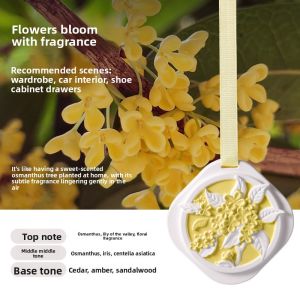 Long-Lasting Chrysanthemum And Osmanthus Aromatherapy Fragrance Pendants for Car And Home Wardrobe Decorative Gift Solid Wax Fragrance