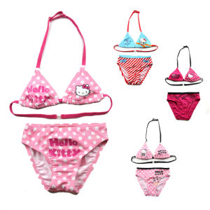 Hello Kitty Kids Swimsuit Girls Bikini Separate Swimming Costume Children Showtime Age 3 And above Fast Dry Cute Student Swimwear