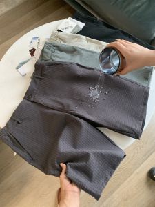 กางเกงกอล์ฟชายผ้าขนแกะแบบกันน้ำระบายอากาศได้ดีสำหรับกลางแจ้งจาก Tanguy Cordero ทรงตรง ความยาวห้าส่วน เอวยางยืด