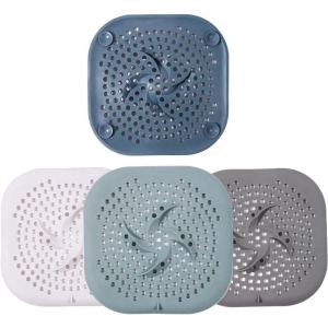 Shower Drain Hair Catcher Drain Cover Bathroom Tub with Suction Cup 5.9 Inches Silicone Sink Strainer Suit for Bathtub Kitchen