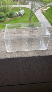 Transparent Paper Towel Storage Box Acrylic Clear Transparent Tissue Paper Wipes Napkin Dispenser Organizer Box Holder for Bathroom LE