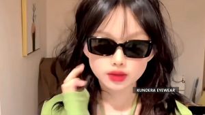 Hip-hop Rectangle Aesthetics Sunglasses Hot European and American new Summer Small Oval Retro Shades Eyewear For Women