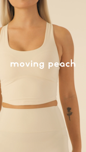 Moving Peach Women Sports Tank Top Fixed Non-removable Bra Cups Bra Top Running Crop Top Wide Shoulder Straps Cross-Back Fitness Dance Daily wear EVX