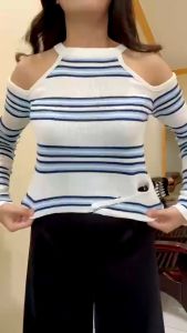 Atasan Wanita Volbie Top Salur M - XL PREMIUM RIB penta08