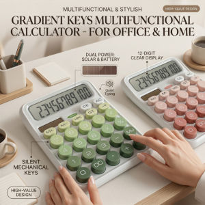Novel and Aesthetically Pleasing Solar Calculator with Gradient Button Batteries Suitable for Home School and Office Supplies
