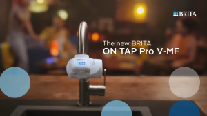 BRITA Water Filter System ON TAP Pro V-MF FREE 1x Filter Cartridge (600L) - For 99.99% Bacteria-Free & Sustainable Water with Advanced Taste Reducing PFAS Incl. Digital LCD Capacity Countdown [Model: 1052079]