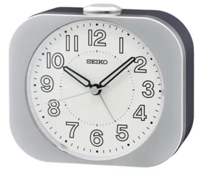 Seiko Beep Alarm With Light Snooze Quiet Sweep Second Hand Alarm Clock Qhe206.L.R.G.S
