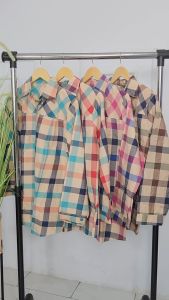 Hannah Kemeja Katun MIROSE BAHAN LINEN XXL Kotak Jumbo Size (N9)