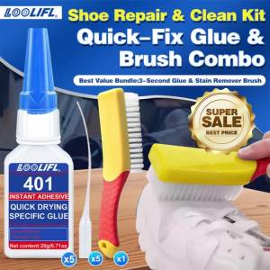 LOOLIFL | 401 SuperGlue Instant Fast Drying Adhesive Universal Strong Clear Glue for Metal Plastic Ceramic Rubber Shoe Jewelry DIY Repairs