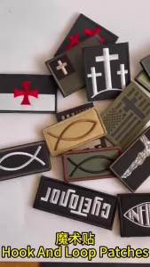 JesusFishGodChristian Cross Flag Emblem Fabric Applique Embroidered PatchFaith Blessed Tactical Morale Badge on Armband