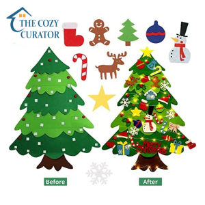 DIY Felt Christmas Tree Merry Christmas Decorations For Home Cristmas Ornament Xmas Navidad Gifts Santa Claus NewYear Tree