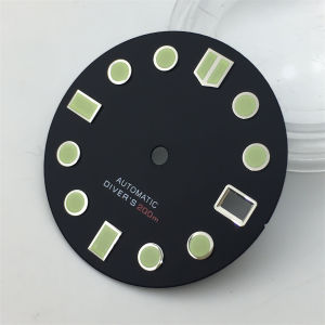 NH 29mm Black Gray Green Red White Dial Date Window C3 Luminous Fit NH34 NH35 NH36 NH37 NH38 Movement Fit 3.0 crown 3.8 Crown
