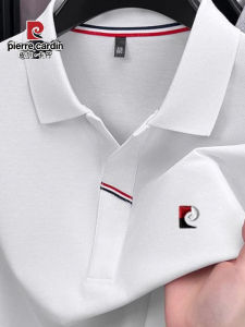 Pierre Cardin Summer New 100% Pure Cotton Polo Shirt Mens High-end Fold Collar Silk Luster Cotton Short Sleeve T-shirt