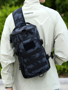 Outdoor Sports Camouflage Backpack Single Shoulder Crossbody Bag Mens Tactical Waist Bag Multi-Functional Chest Bag Bow Cannon