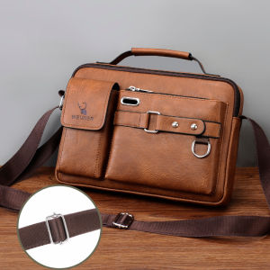 WEIXIER Fashion Mens Shoulder Bag PU Leather Business Handbags Large Capacity Men Messenger Bags Commute To Work Man Bag