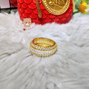 (Có Clip) Nhẫn Nữ Viền Đá Mạ Vàng 18k Cao Cấp Cực Bền - Chị Gái Đeo Lên Rất Sang Y Vàng Thật Lokalo 16922