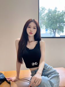 Áo Ba Lỗ in Chữ Thời Trang Mùa Hè Cho Nữ Áo Ngắn Ôm Vừa Vặn Chất Liệu Cotton Phong Cách Đường Phố Áo Ba Lỗ Thời Trang