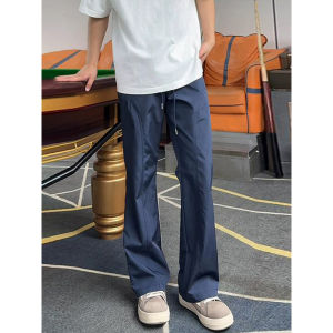 Black Quick Dry Mens Summer Outdoor Sports Straight Leg Micro Flared Workwear Pants American Soft Shell Jacket Trousers