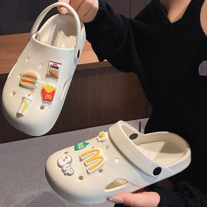 Comfortable Flat Bottom Clog Shoes for Women Outdoor Bathing Fashionable Anti-Slip Simple Cute for Students Couples Wear