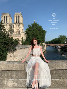 French Romantic Atmosphere Layered Lace Top and Skirt Set