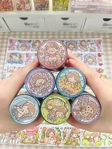 🇲🇾[Malaysia]提拉多Ready Stock Stickers In Roll Telado Duo Duo Jiang DIY Hand Book Decoration Tilado Secret Garden Series PET Material Stickers DIY Journal Book Stickers Gooka Sticker 提拉多花园秘境pet胶带 咕卡咕砖diy防水多多酱人物